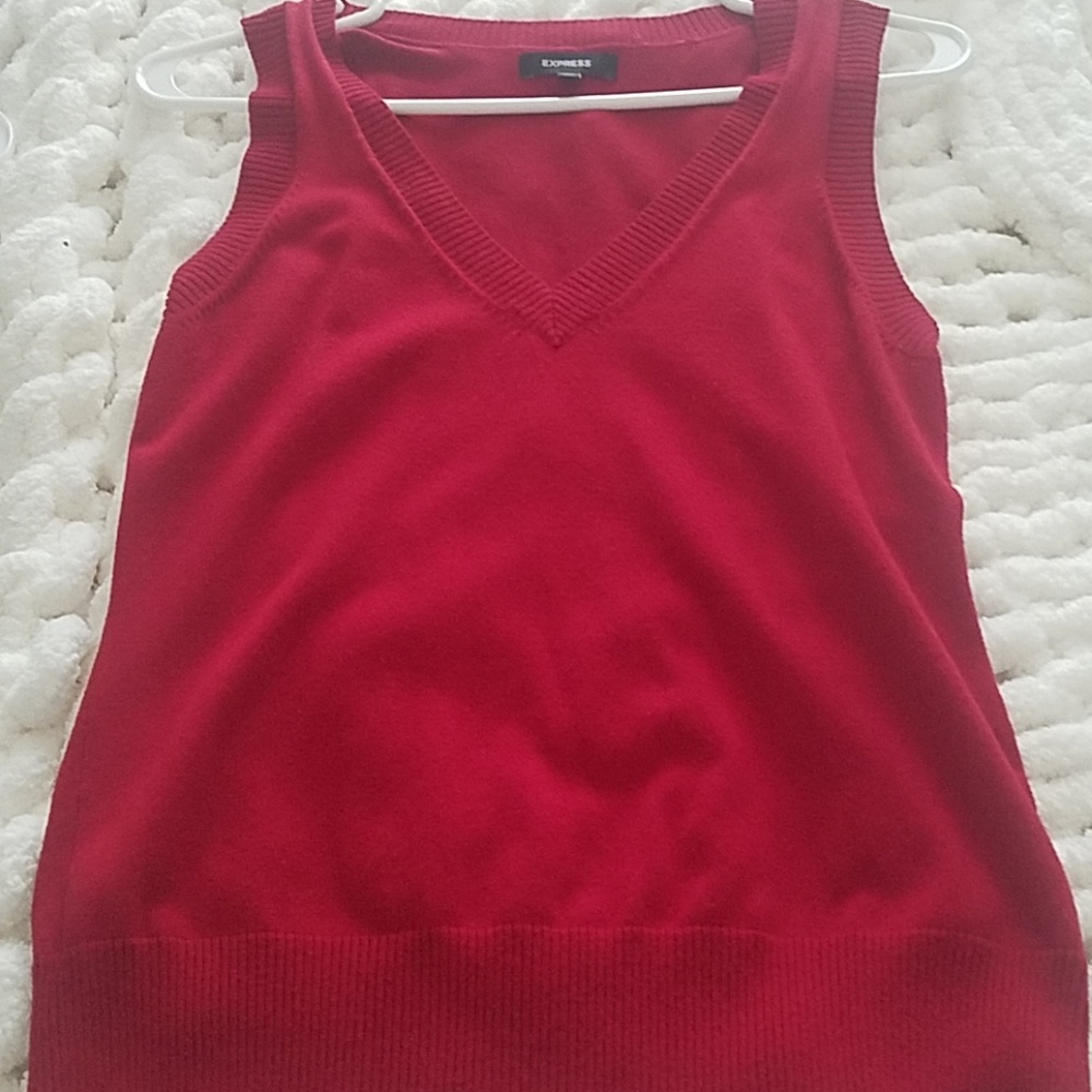 Red sweater vest